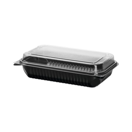 DART Hinged-Lid Dinner Box, 64 oz, 11.5 x 8.1 x 3, Black/Clear, PK100, 100PK 919017-PM94